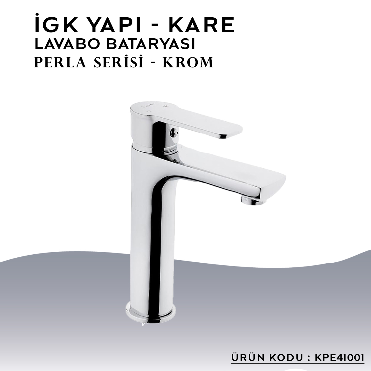 İGK YAPI – KARE KPE41001 Perla Lavabo Bataryası Thumbnail 3