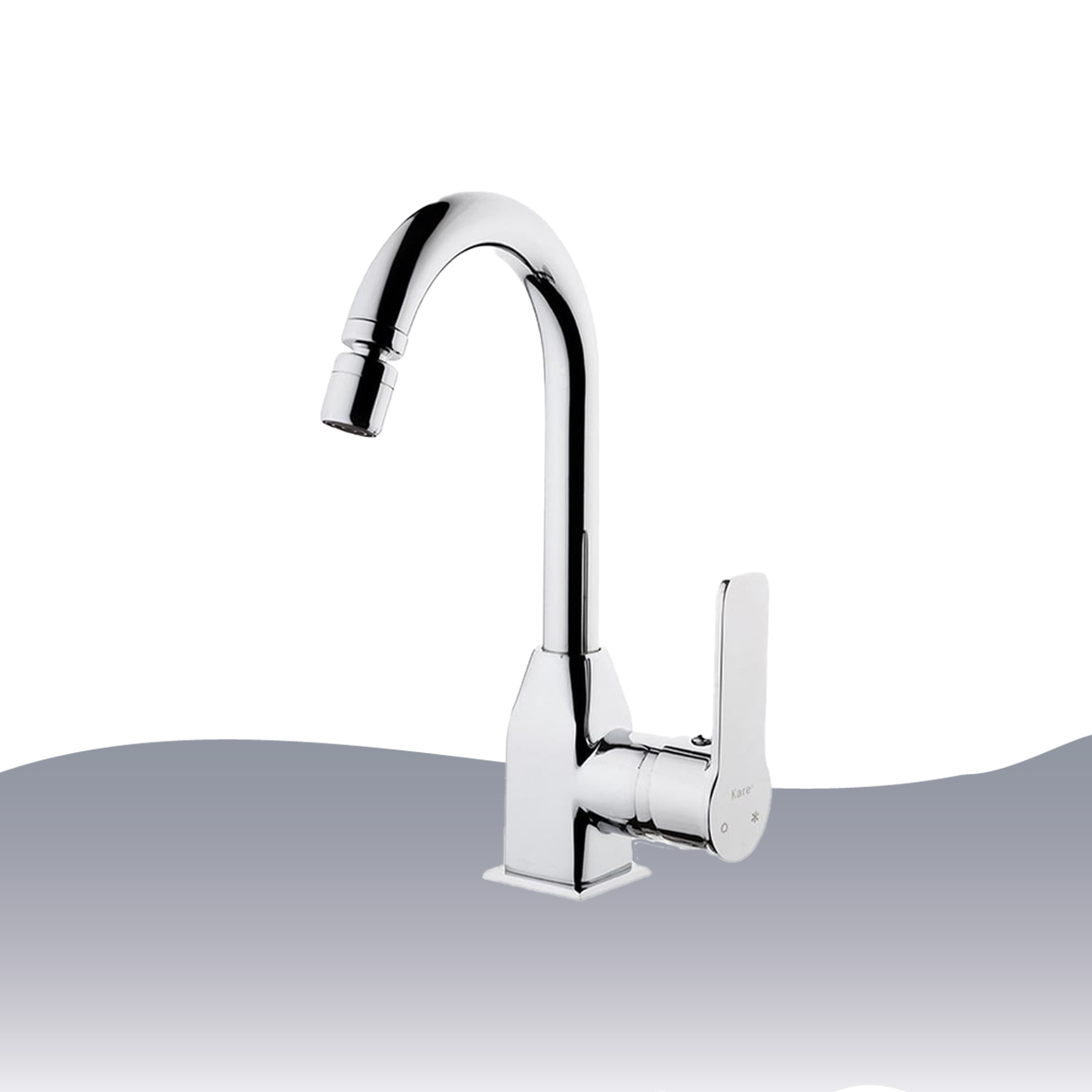 İGK YAPI – KARE KPE41002 Perla Kuğu Lavabo Bataryası Thumbnail 2