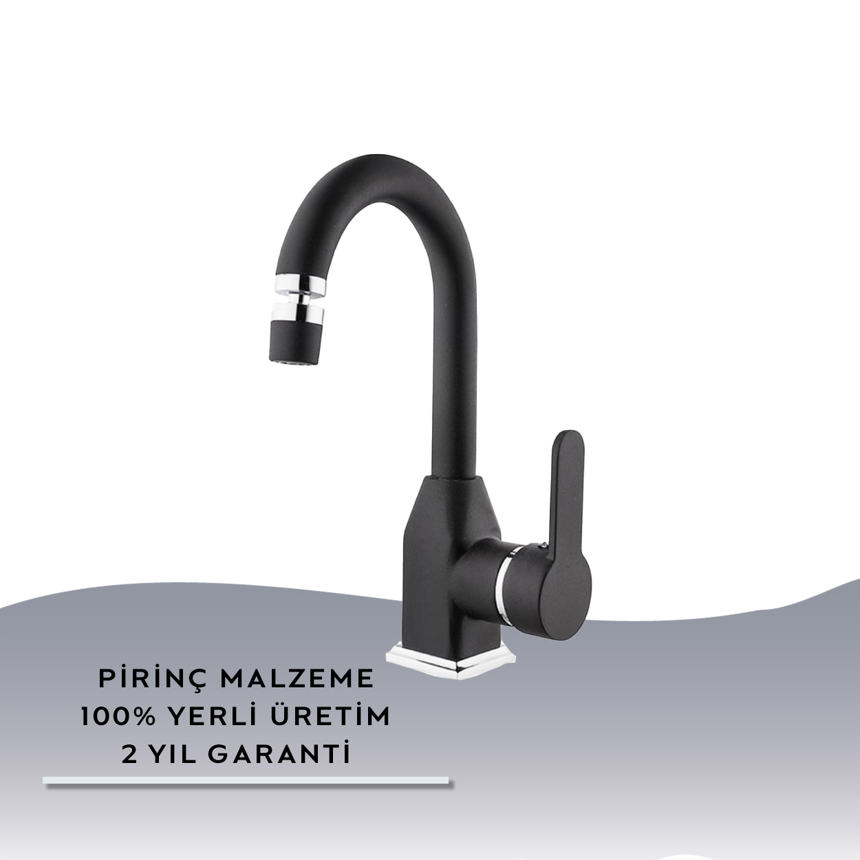 İGK YAPI – KARE KST30010-K Stil Kuğu Lavabo Bataryası