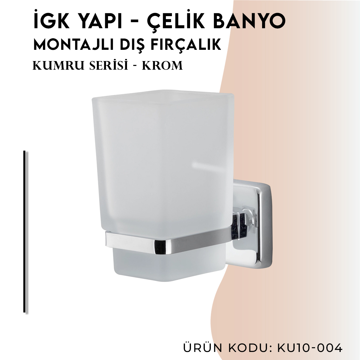 İGK YAPI - Çelik Banyo Kumru Montajlı Diş Fırçalık (KU10-004) Thumbnail 3