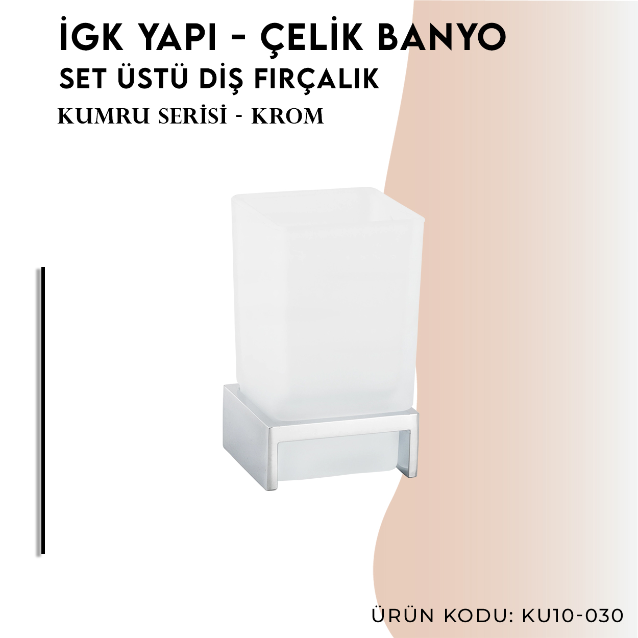 İGK YAPI - Çelik Banyo Kumru Set Üstü Diş Fırçalık (KU10-030) Thumbnail 3